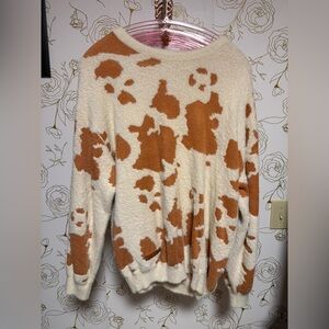 Simply Southern Cream and Brown Patterned Sweater